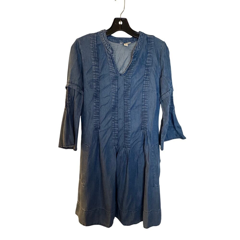 Cato denim dress with bell sleeves